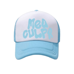 Mea Culpa Trucker Hat Light Blue