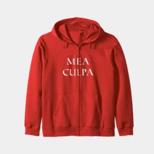 Mea Culpa Zip Hoodie Red